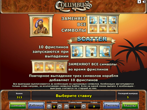 Игровой автомат Columbus - играй в слоты от Новоматик в онлайн казино Вулкан 24